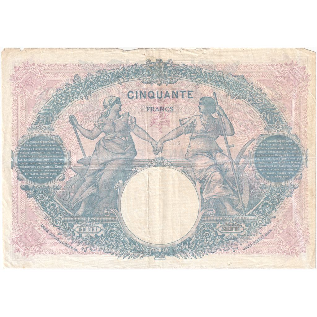 Francia, 50 Francs, Bleu et Rose, 1924-11-18, F.11285467, BC+