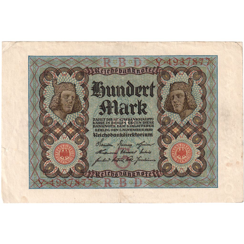 Allemagne, 100 Mark, 1920-11-01, TTB