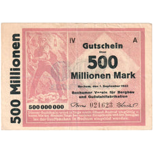 Germany, Bochum, 500 Millionen Mark, 1923-09-01, VF(20-25)