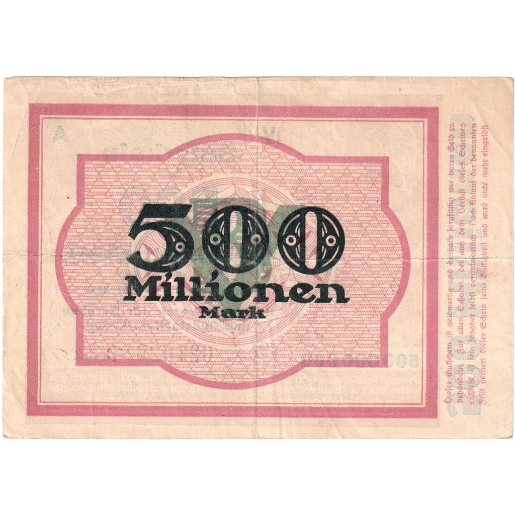 Germany, Bochum, 500 Millionen Mark, 1923-09-01, VF(20-25)
