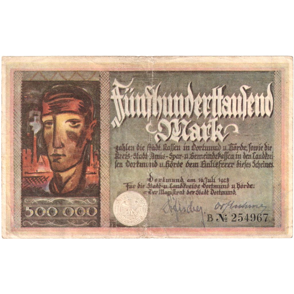 Alemania, 500000 Mark, 1922-07-17, Dortmund, MBC
