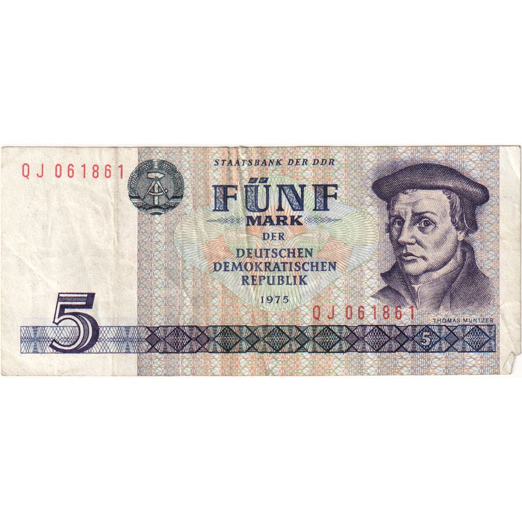 République démocratique allemande, 5 Mark, TB