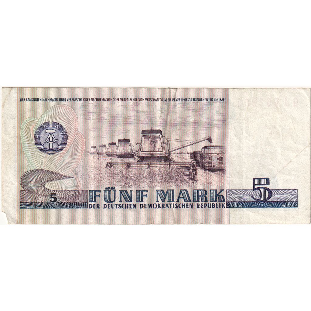 République démocratique allemande, 5 Mark, TB