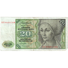 GERMANIA - REPUBBLICA FEDERALE, 20 Deutsche Mark, 1977-06-01, MB