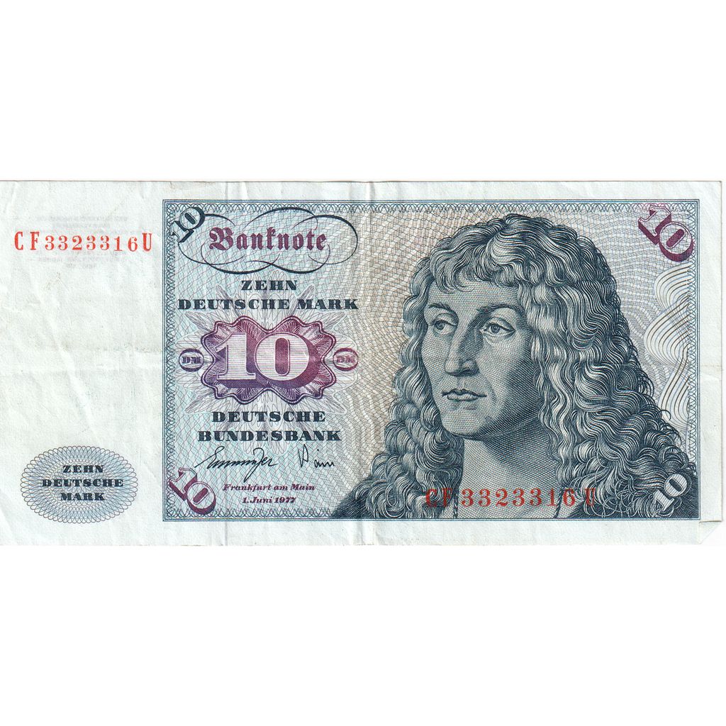 GERMANIA - REPUBBLICA FEDERALE, 10 Deutsche Mark, 1977-06-01, BB