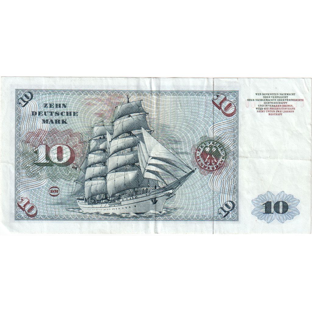 GERMANIA - REPUBBLICA FEDERALE, 10 Deutsche Mark, 1977-06-01, BB