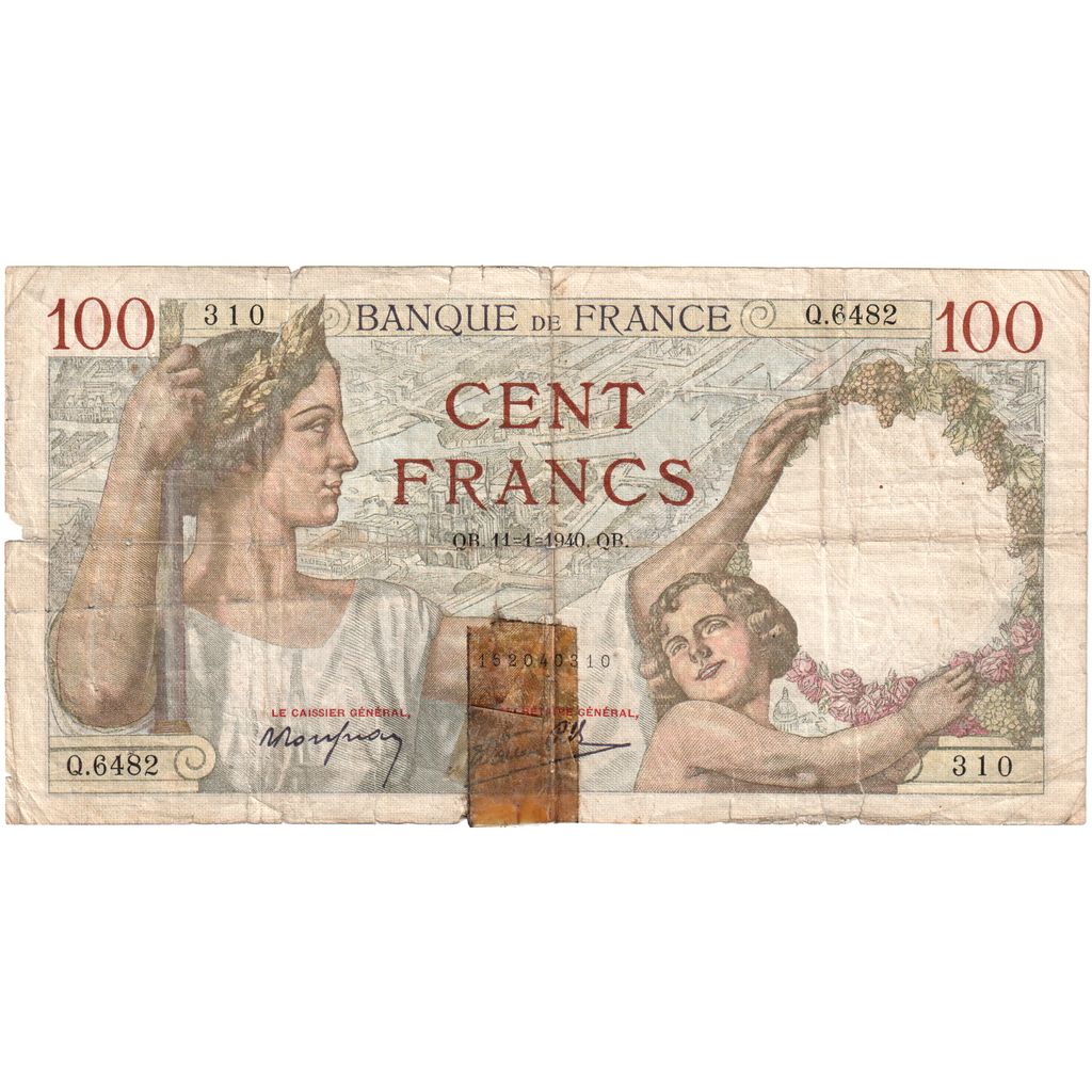 Francia, 100 Francs, Sully, 1940-01-11, Q.6482310, BC