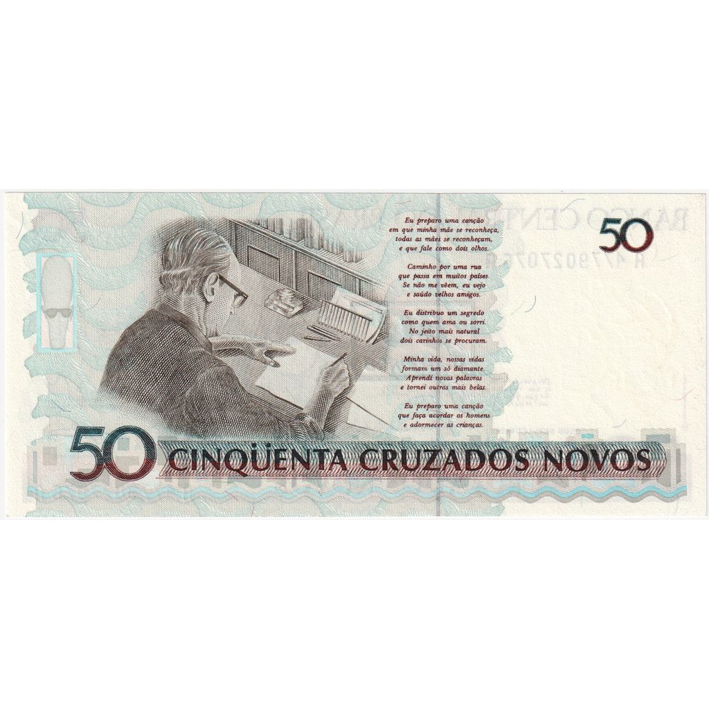 Brasilien, 50 Cruzeiros on 50 Cruzados Novos, UNZ