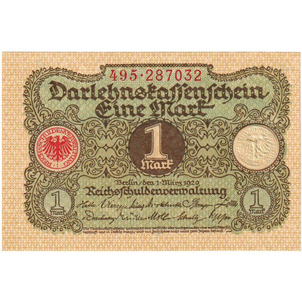 Deutschland, 1 Mark, 1920-03-01, UNZ