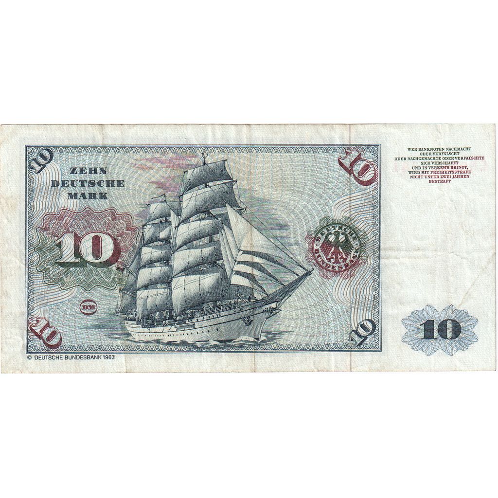 ALEMANIA - REPÚBLICA FEDERAL, 10 Deutsche Mark, 1980, KM:31d, 1980-01-02, MBC