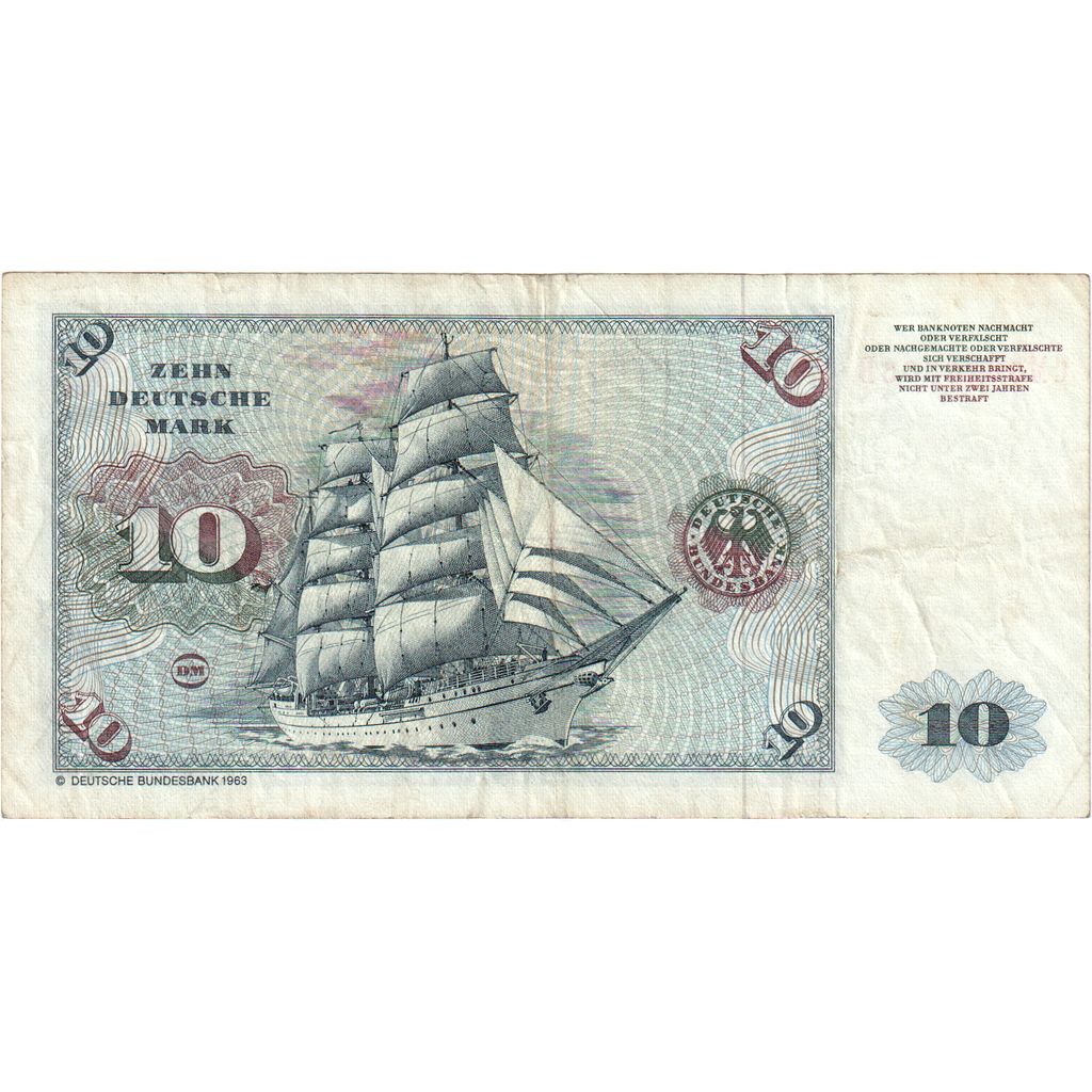 GERMANY - FEDERAL REPUBLIC, 10 Deutsche Mark, 1980-01-02, EF(40-45)