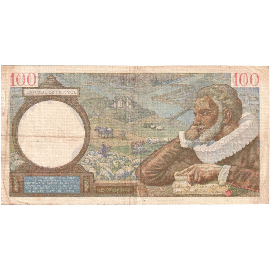 Francia, 100 Francs, Sully, 1940-12-05, Y.16882856, BC+