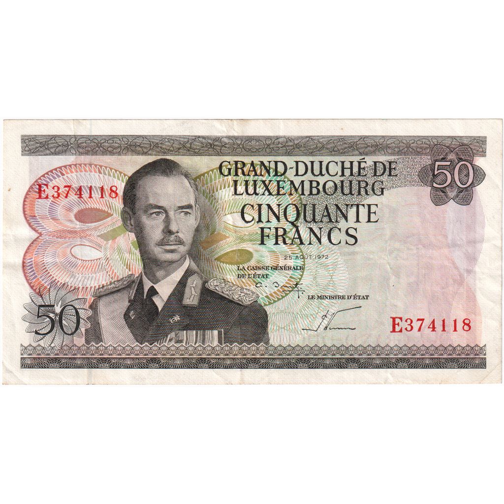 Luxemburg, 50 Francs, 1972-08-25, TTB