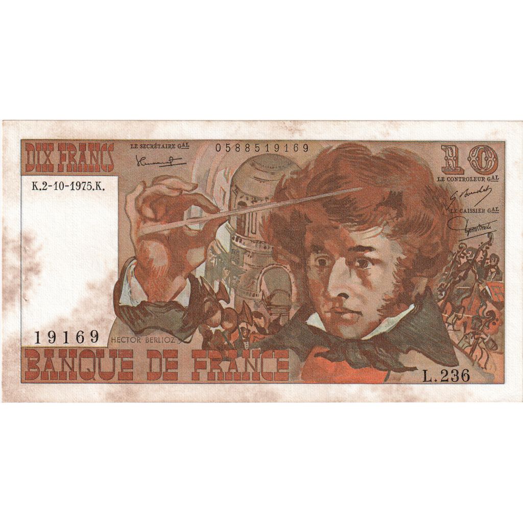 France, 10 Francs, Berlioz, 1975-10-02, L.23619169, TTB