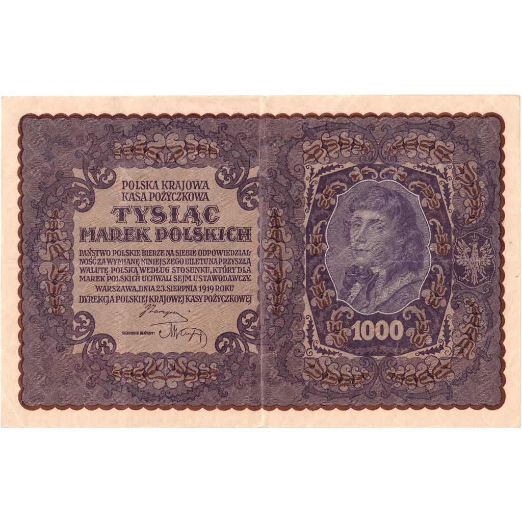 Polonia, 1000 Marek, 1919-08-23, SPL