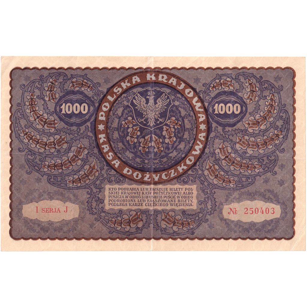 Polonia, 1000 Marek, 1919-08-23, SPL