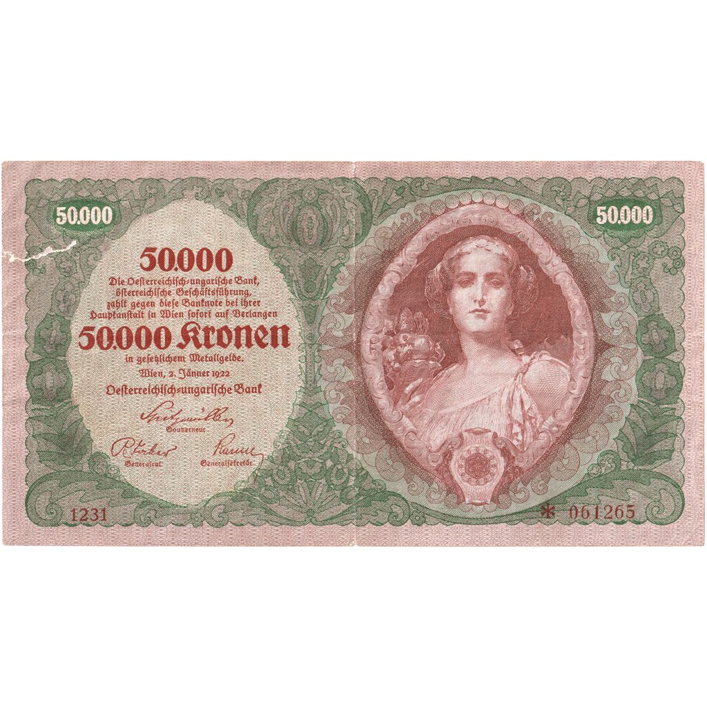 Banknote, Austria, 50,000 Kronen, 1922, 1922-01-02, KM:80, EF(40-45)