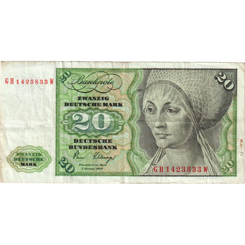 Banknote, GERMANY - FEDERAL REPUBLIC, 20 Deutsche Mark, 1980, 1980-01-02