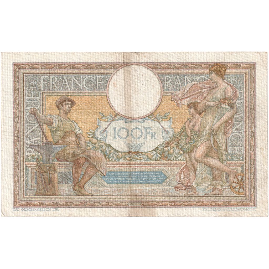 France, 100 Francs, Luc Olivier Merson, 1931-03-05, Z.29256905, EF(40-45)