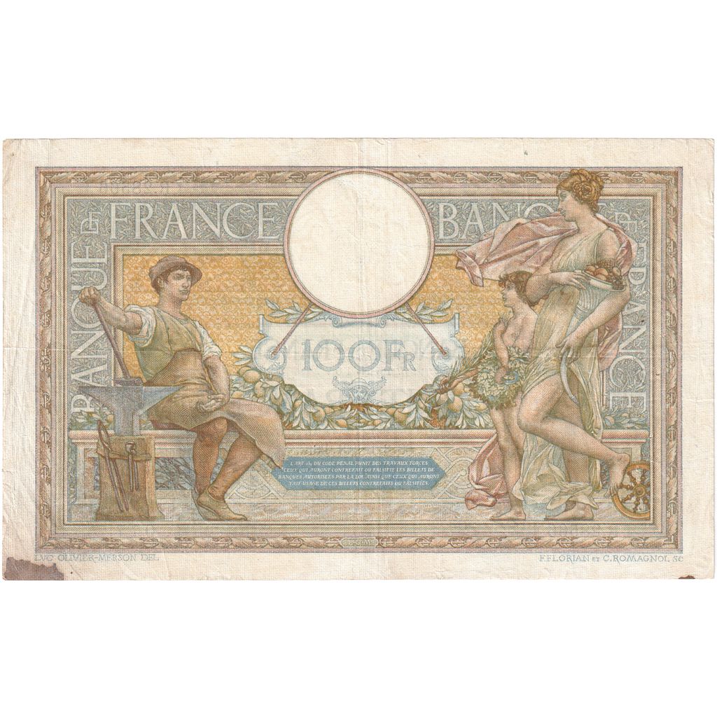 France, 100 Francs, Luc Olivier Merson, 1931-01-08, R.28566077, TB+