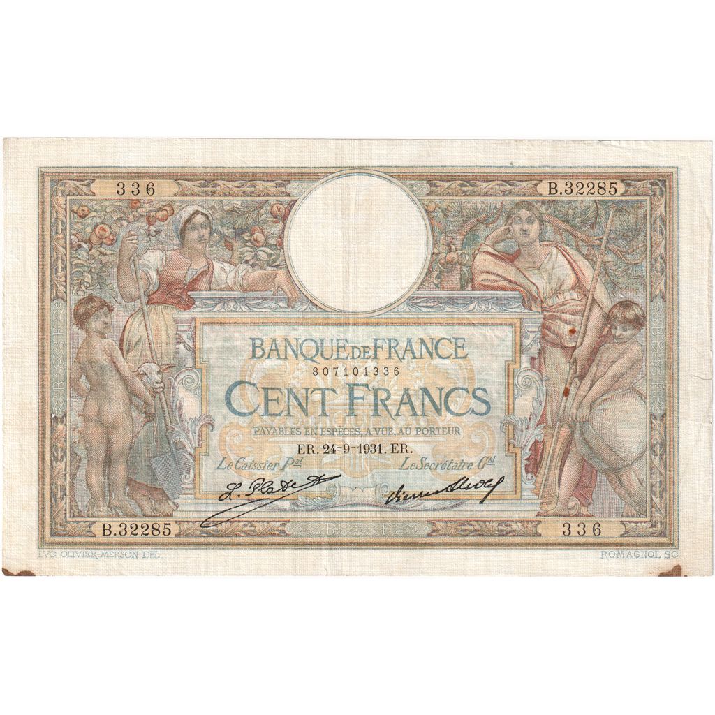 Francia, 100 Francs, Luc Olivier Merson, 1931-09-24, B.32285336, MB+