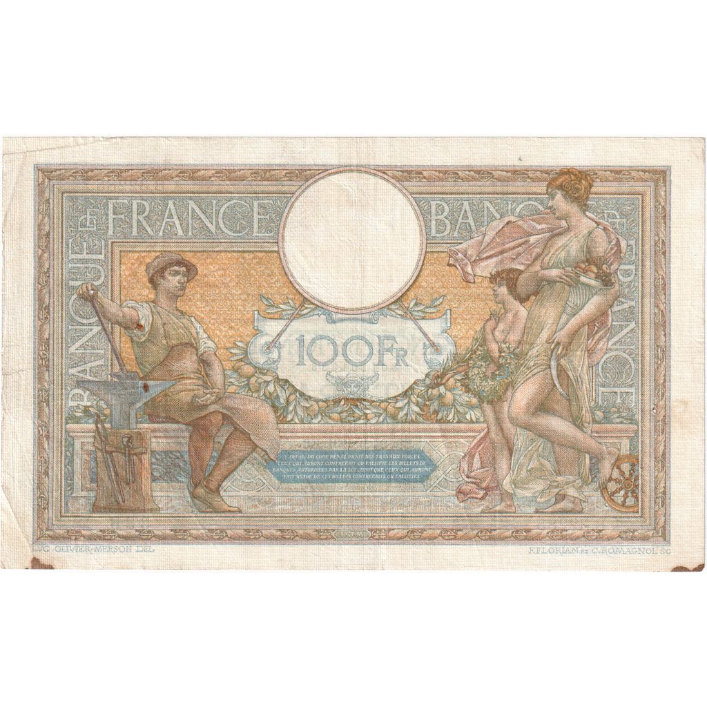 Francia, 100 Francs, Luc Olivier Merson, 1931-09-24, B.32285336, MB+