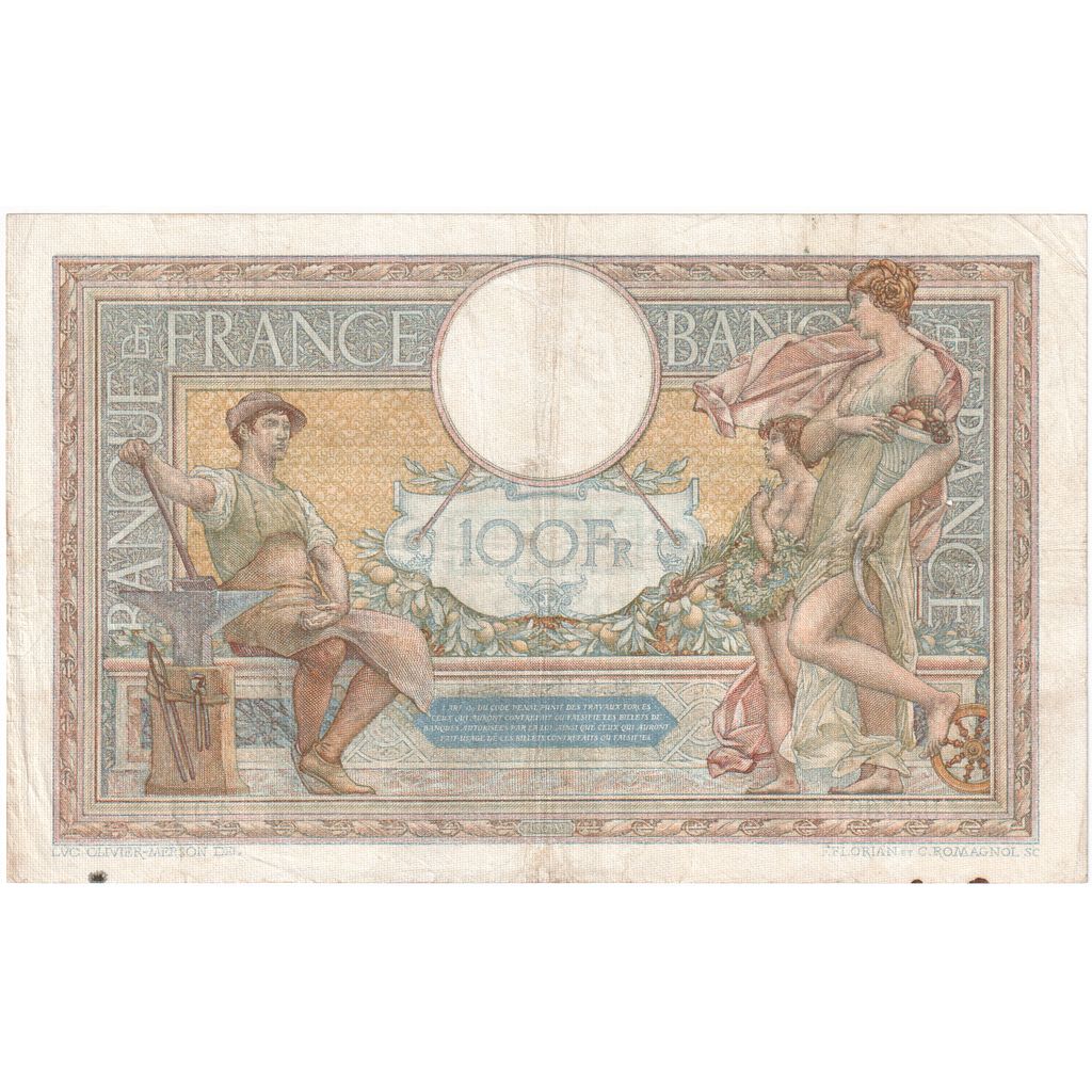França, 100 Francs, Luc Olivier Merson, 1932-11-03, U.37607405, EF(40-45)