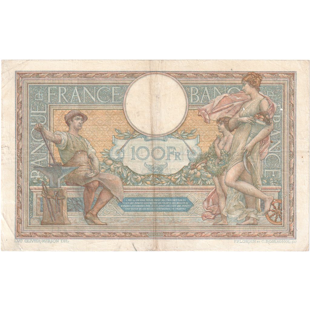 Francja, 100 Francs, Luc Olivier Merson, 1927-05-30, P.17981441, EF(40-45)