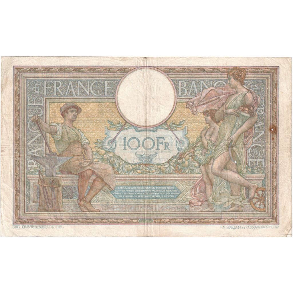 France, 100 Francs, Luc Olivier Merson, 1914-10-23, F.2493282, TTB
