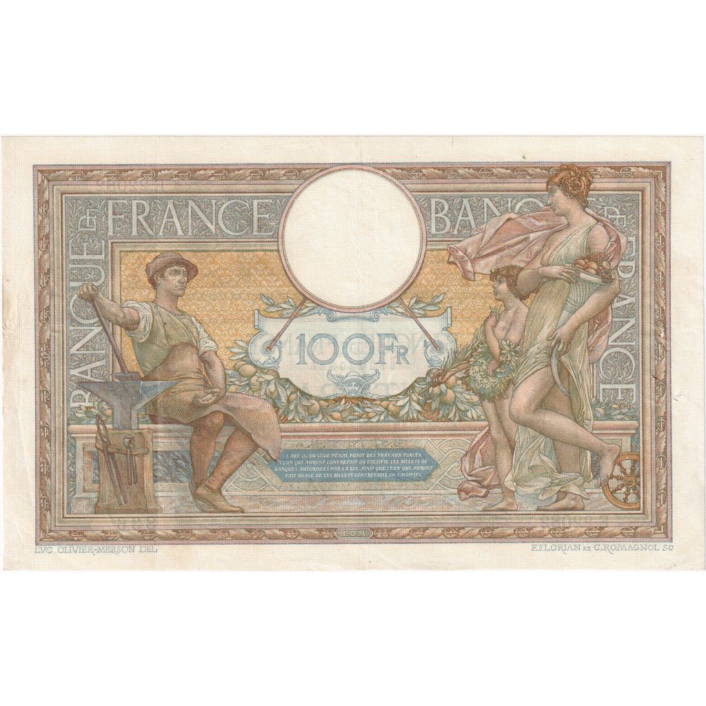 Francia, 100 Francs, Luc Olivier Merson, 1928-07-17, E.22082836, BB