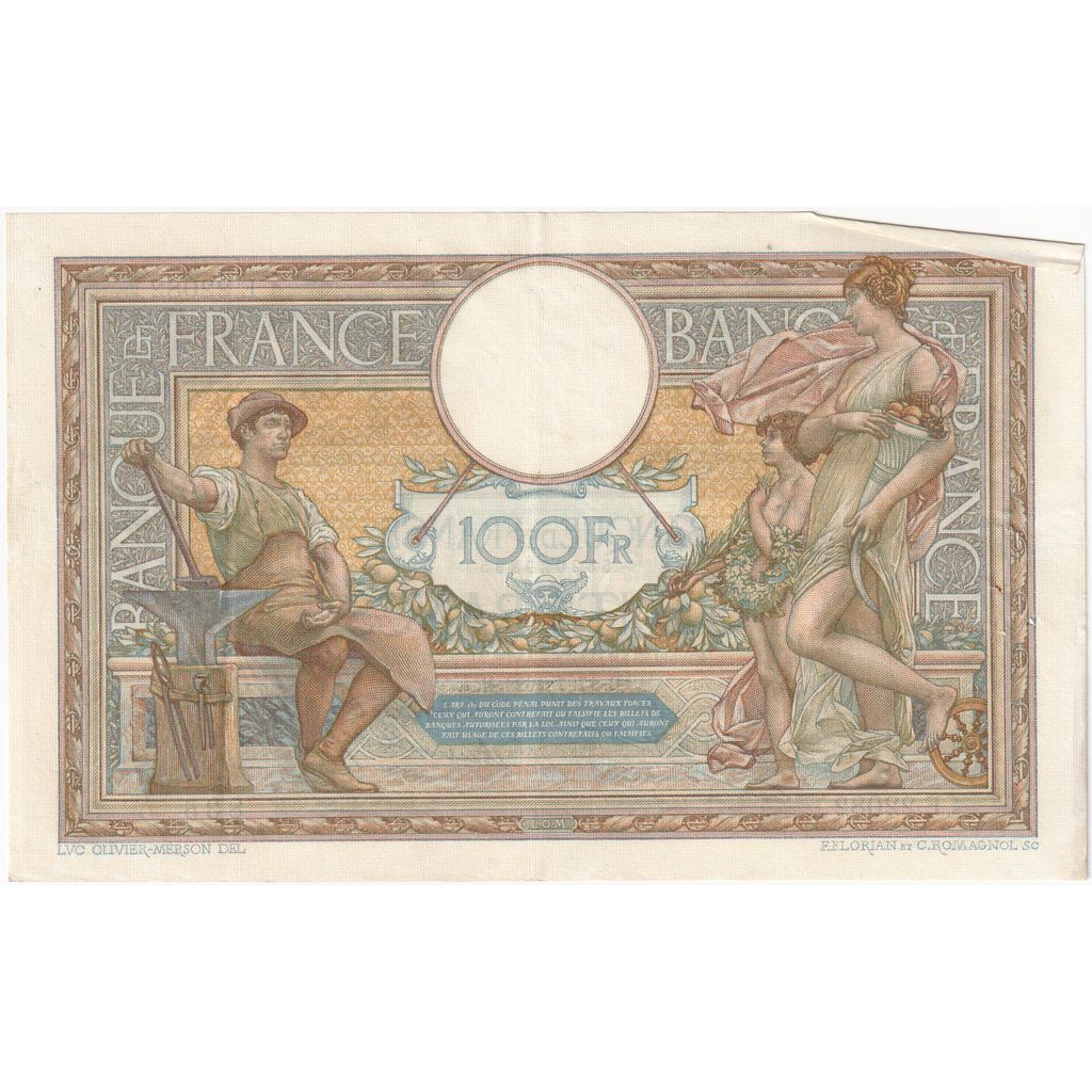 Francia, 100 Francs, Luc Olivier Merson, 1928-07-17, 1928-07-17, BB