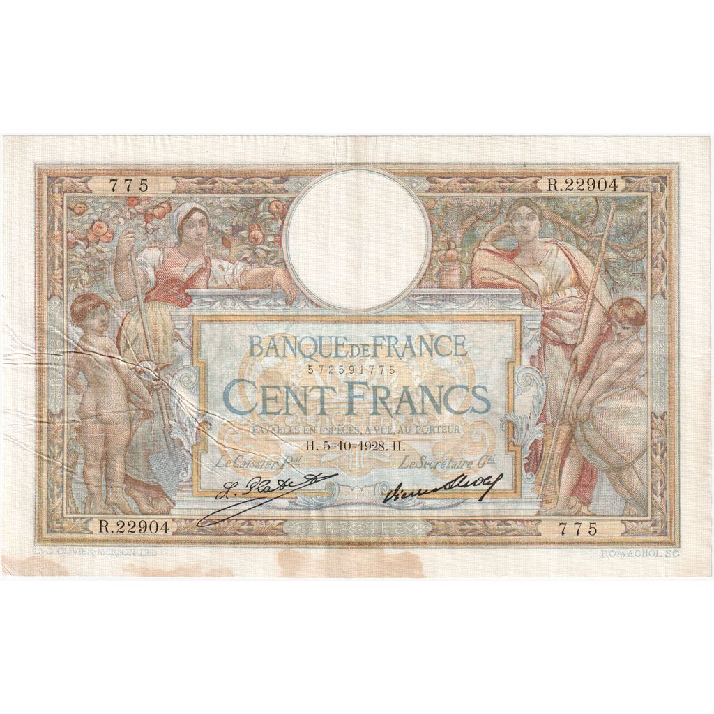 Frankrijk, 100 Francs, Luc Olivier Merson, 1928-10-05, R.22904775, TTB