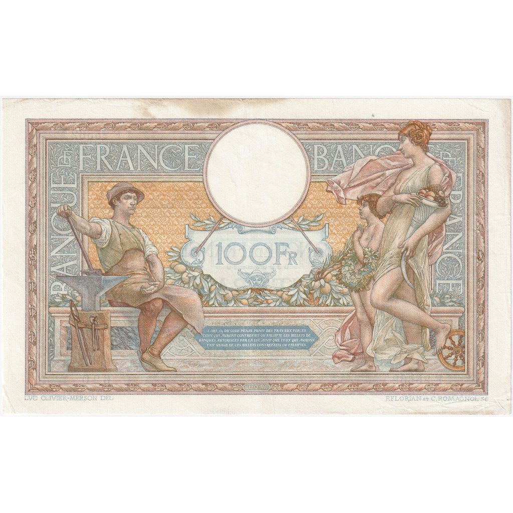 France, 100 Francs, Luc Olivier Merson, 1929-07-01, F.25562620, EF(40-45)
