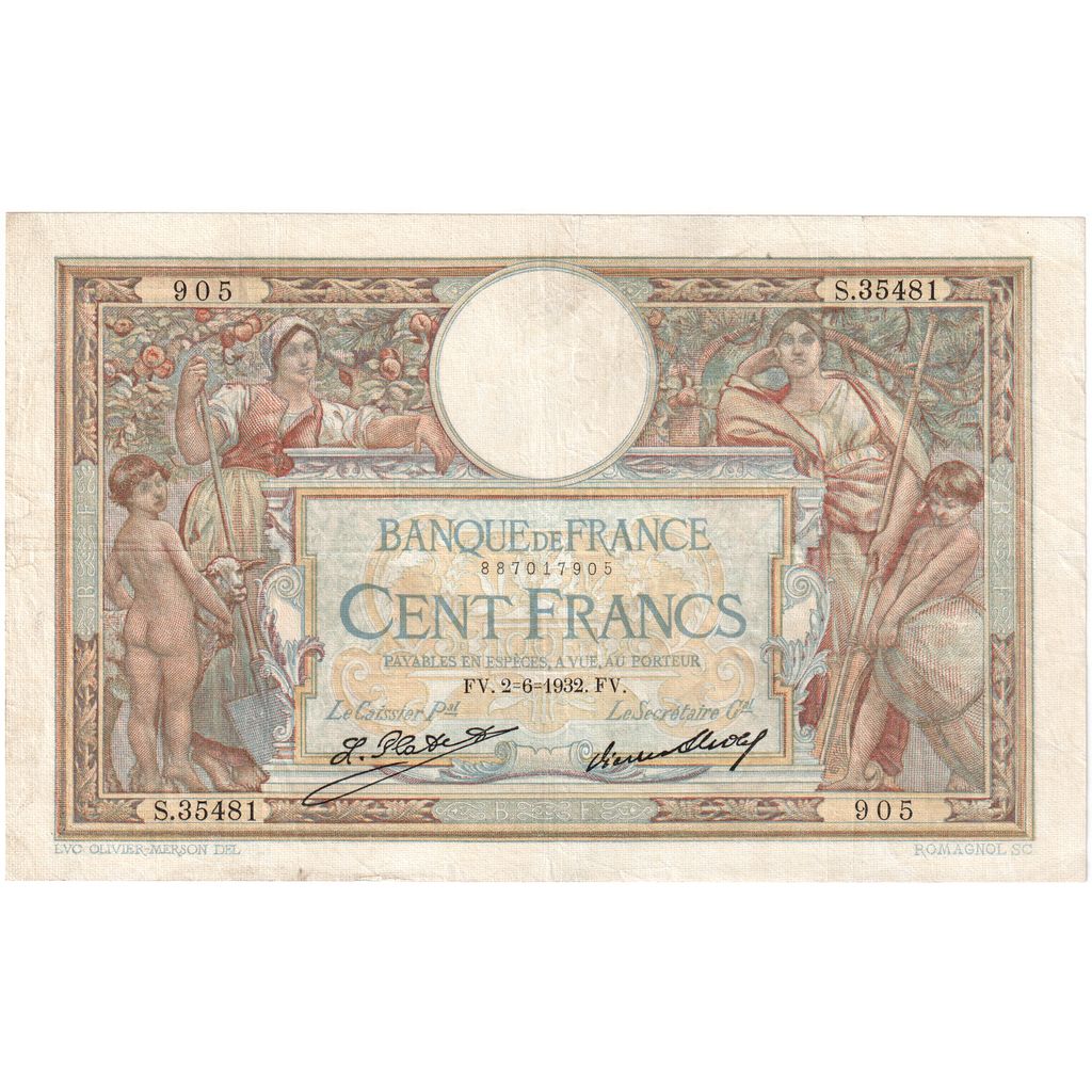 Francja, 100 Francs, Luc Olivier Merson, 1932-06-02, S.35481905, EF(40-45)