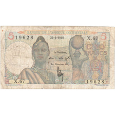 French West Africa, 5 Francs, 1948-04-22, VF(20-25)