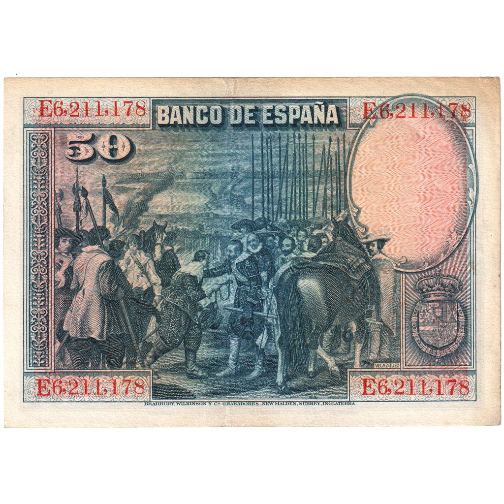 Spain, 50 Pesetas, 1928-08-15, VF(30-35)