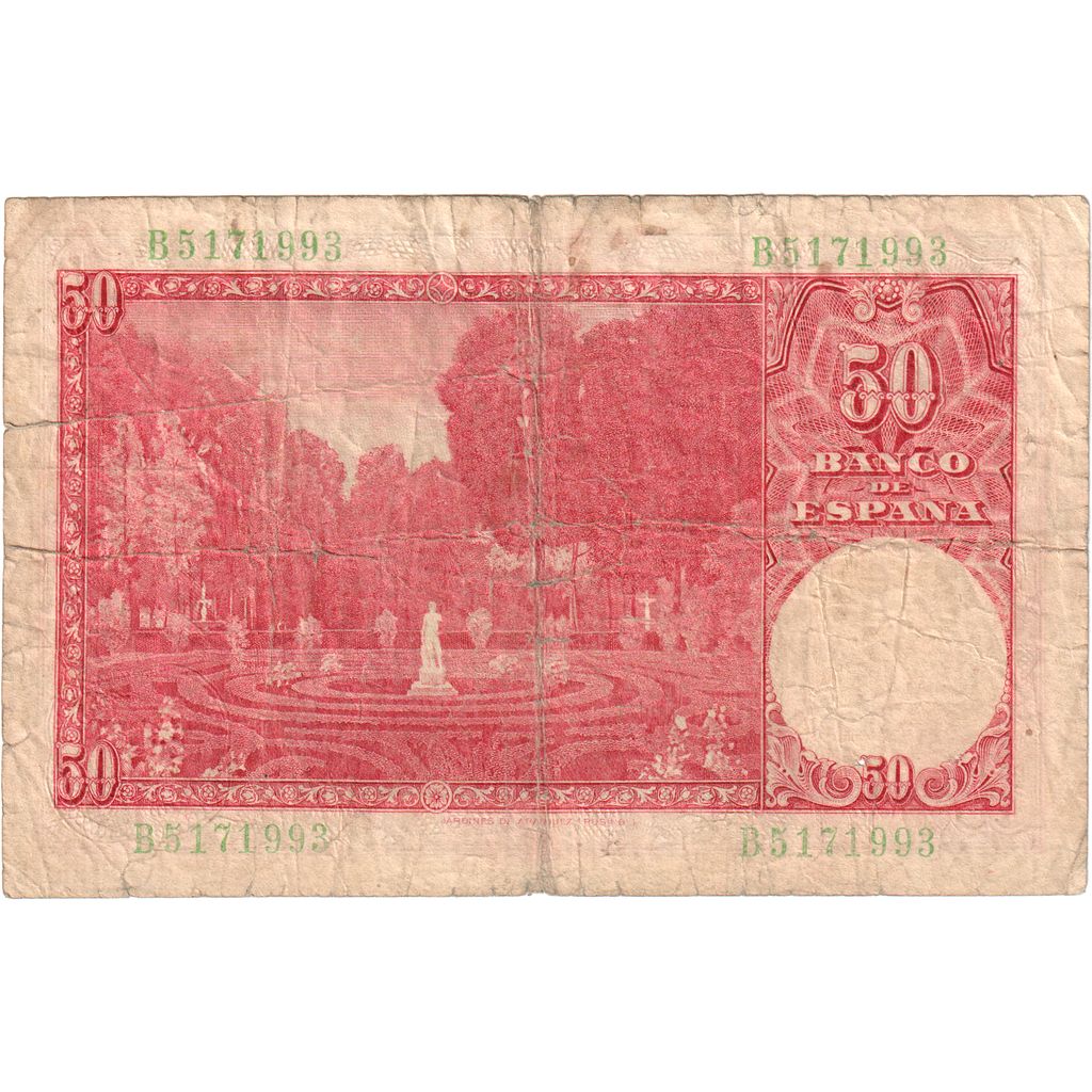 Spagna, 50 Pesetas, 1951-12-31, MB