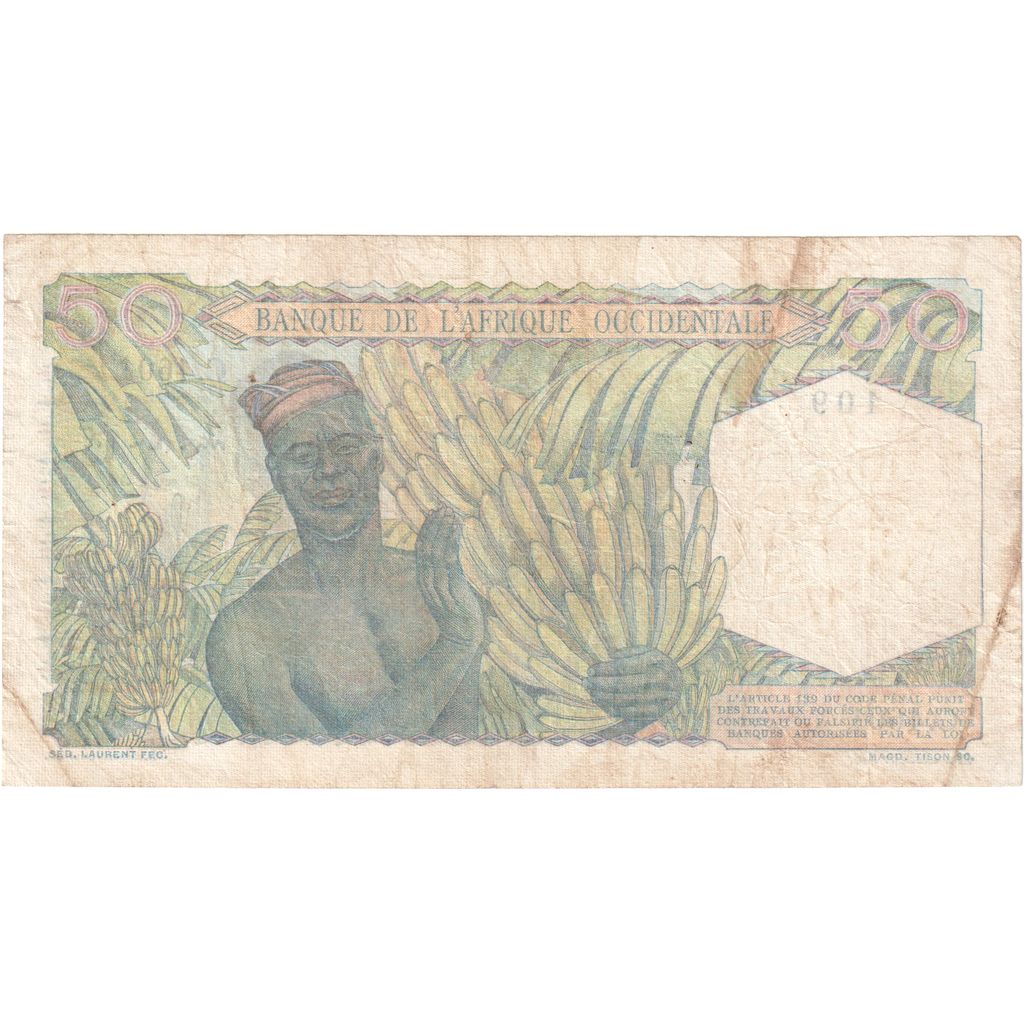 French West Africa, 50 Francs, 1951-10-02, S+
