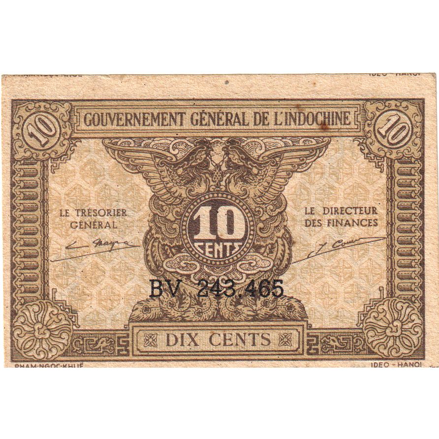 Indochina, 10 Cents, TB