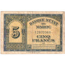 Maroko, 5 Francs, 1944-03-01, VF(20-25)