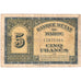 Maroko, 5 Francs, 1944-03-01, VF(20-25)