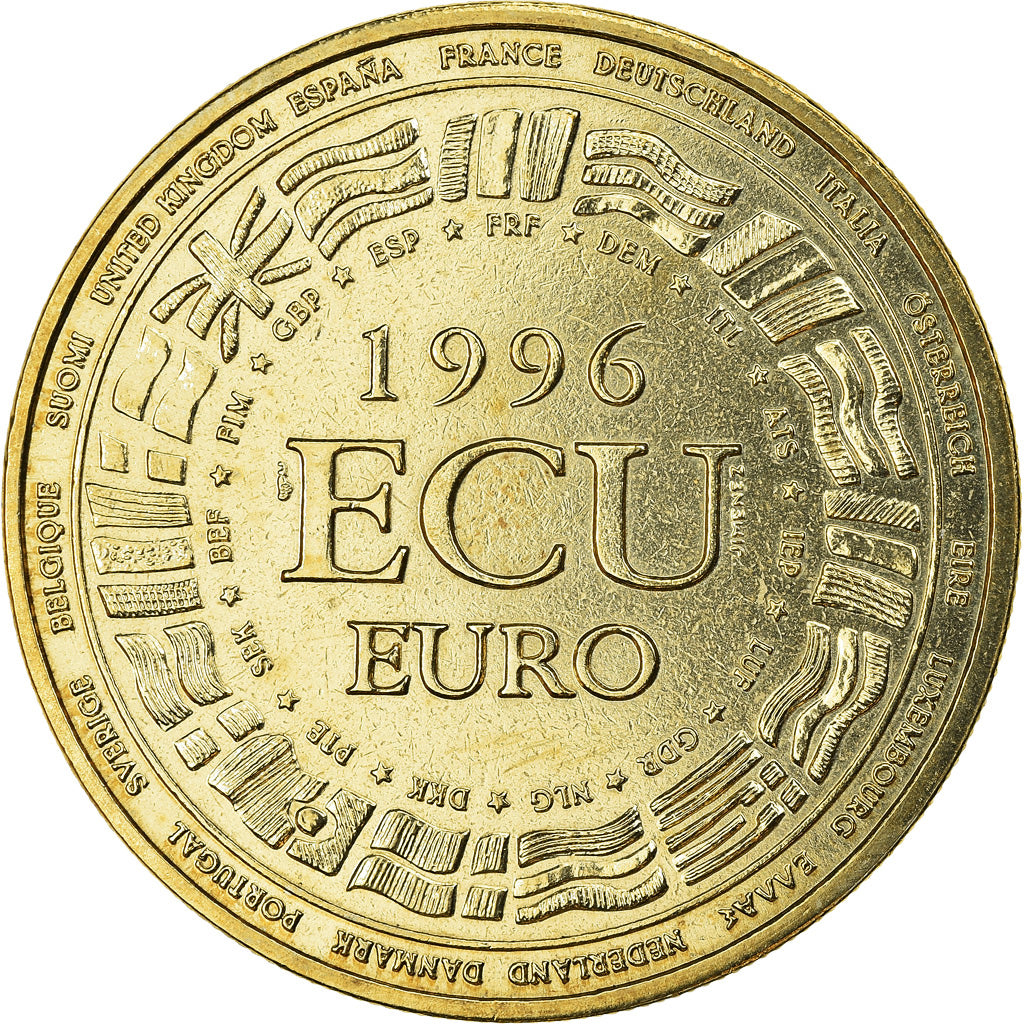 Francia, medaglia, Ecu Europa, Politics, Society, War, 1996, FDC, Doratura in