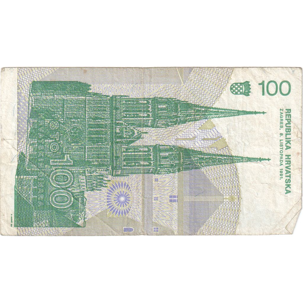 Kroatien, 100 Dinara, 1991-10-08, S+