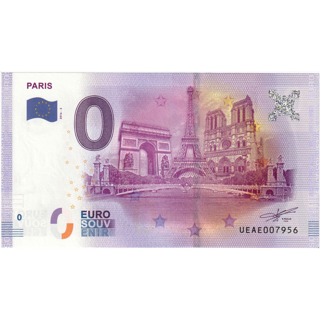 France, Euro, UEAE007956, EURO SOUVENIR PARIS, UNC(65-70)