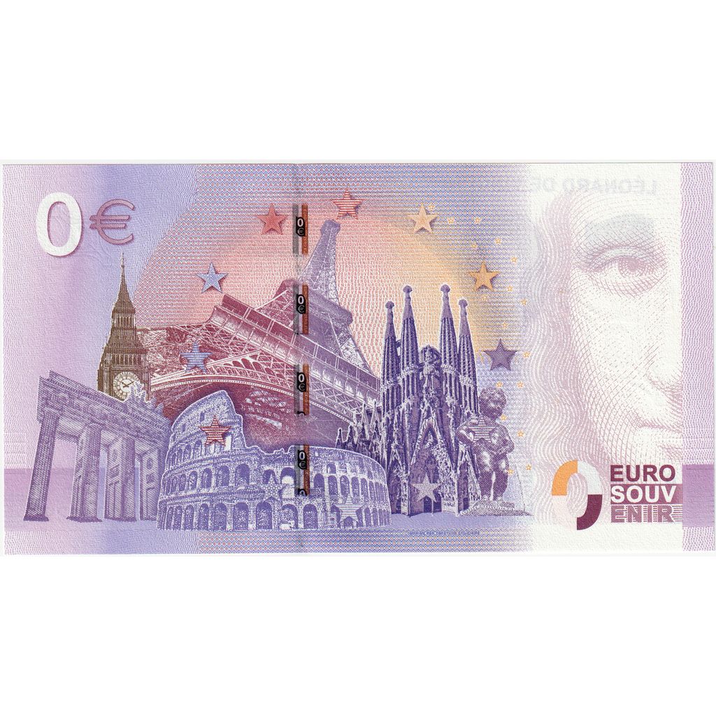 França, Euro, UEAU003429, EURO SOUVENIR LEONARD DE VINCI, UNC(65-70)