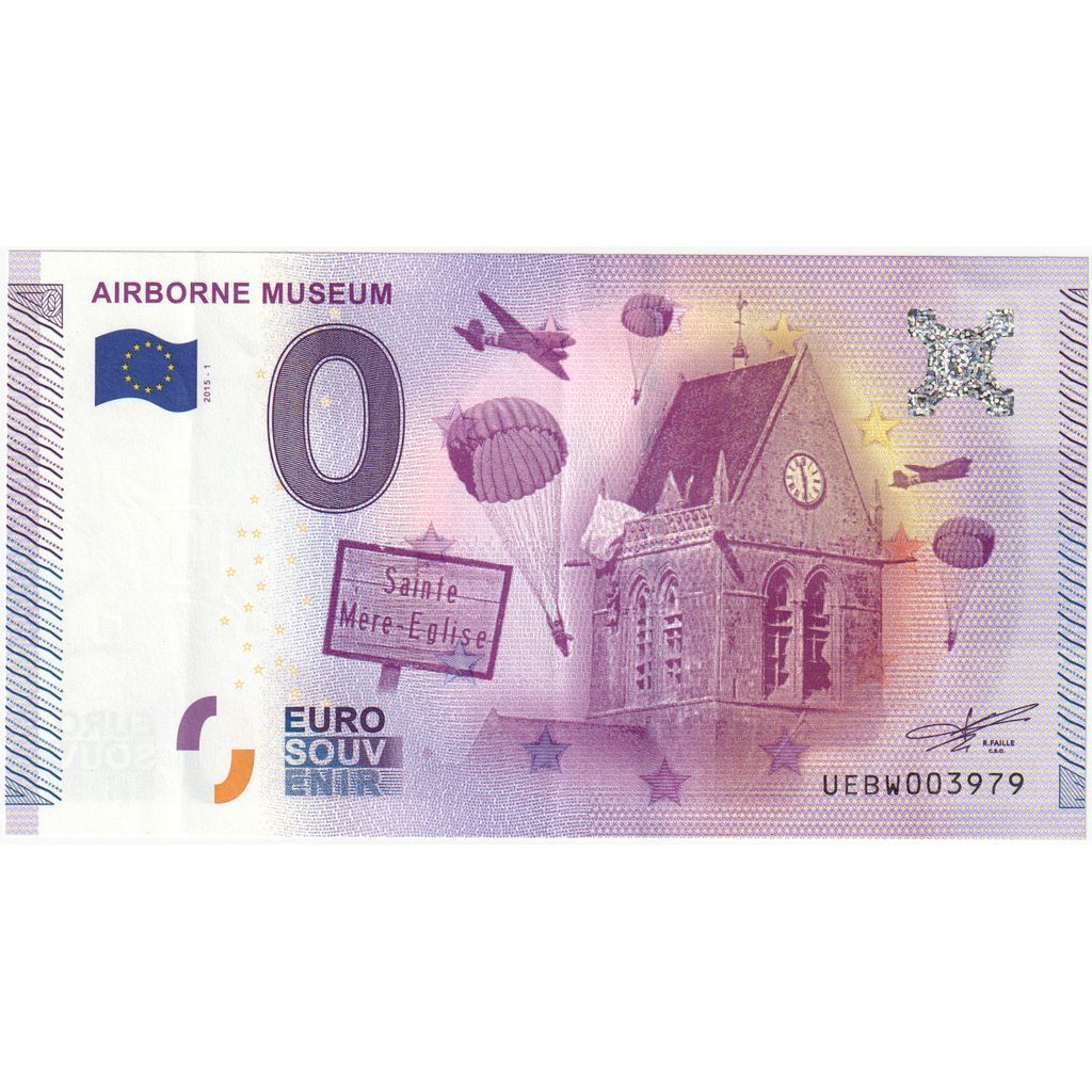 France, Euro, UEBW003979, EURO SOUVENIR AIRBORNE MUSEUM, UNC(65-70)
