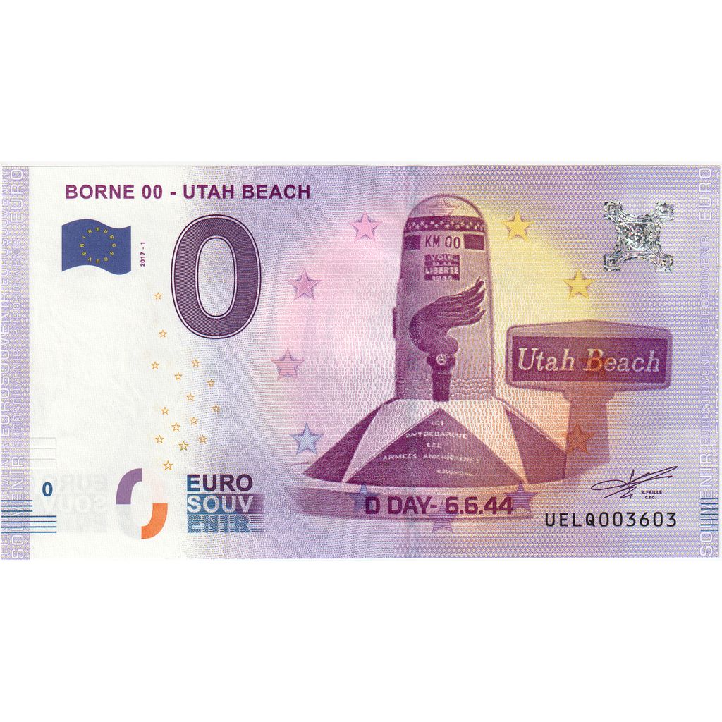 Frankrijk, Euro, UELQ003603, EURO SOUVENIR BORNE 00 UTAH BEACH, NIEUW
