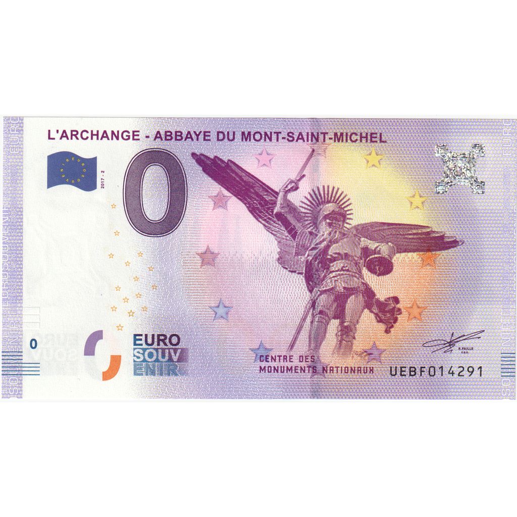 France, Euro, UEB014291, EURO SOUVENIR ARCHANGE ABBAYE DU MONT SAINT MICHEL