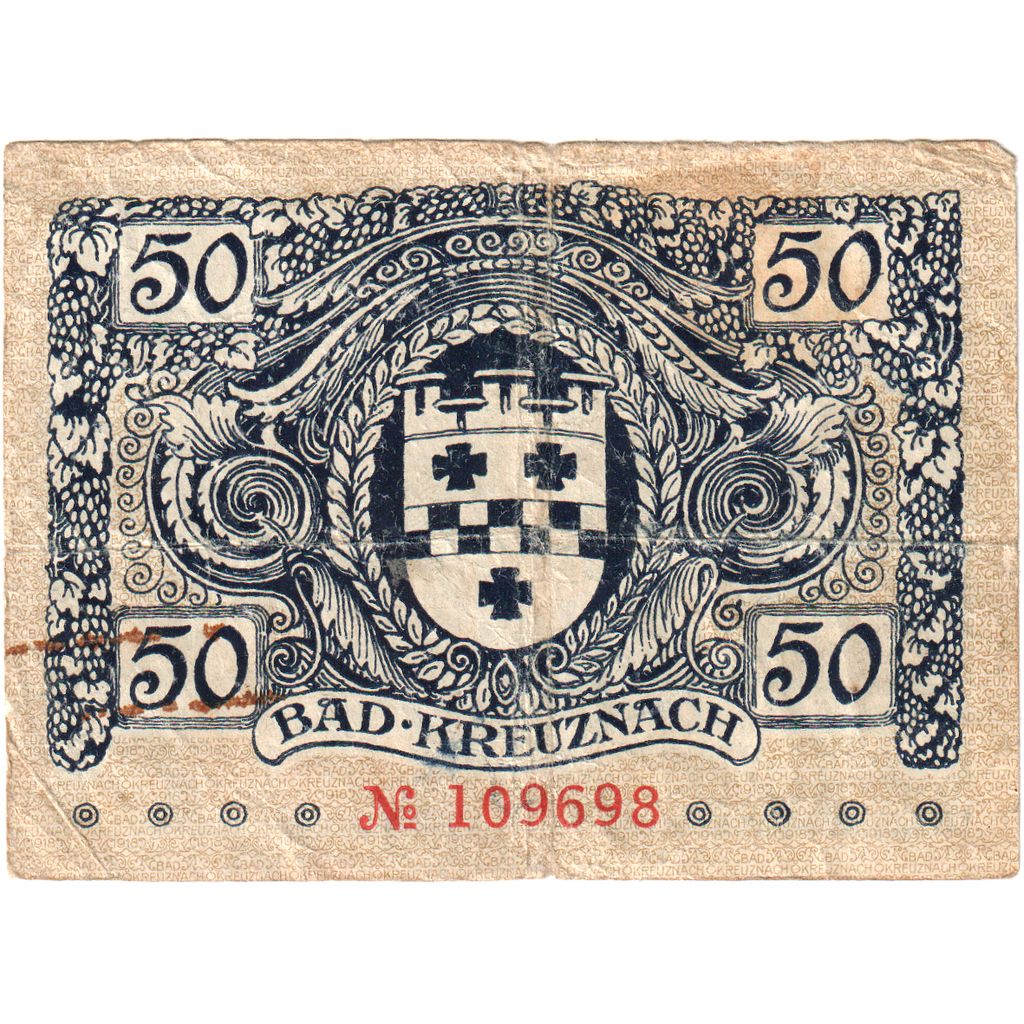 Deutschland, Kreuznach, 50 Pfennig, S+