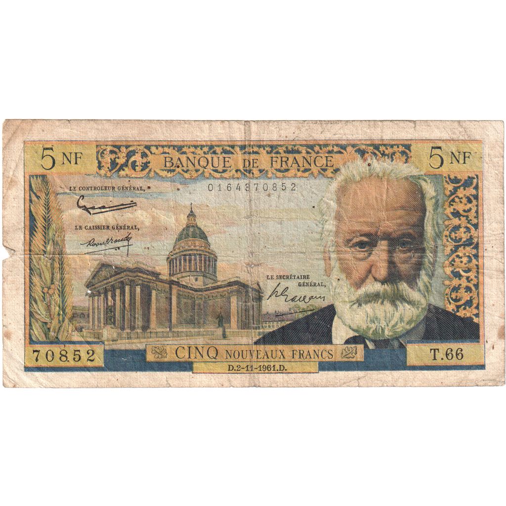 Frankrijk, 5 Nouveaux Francs, Victor Hugo, 1961-11-02, T.6670852, TB
